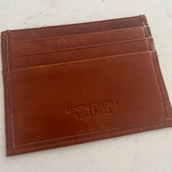 Tan original leather thin credit card holder - Picture 3 of 3